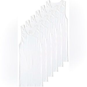 Comfneat Men's 6-Pack A-Shirts Tight Fit Tank Tops Cotton Spandex Undershirts